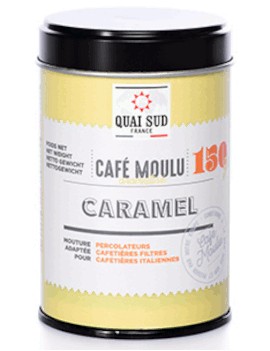 Café aromatisé Caramel en boîte métal 150 grs