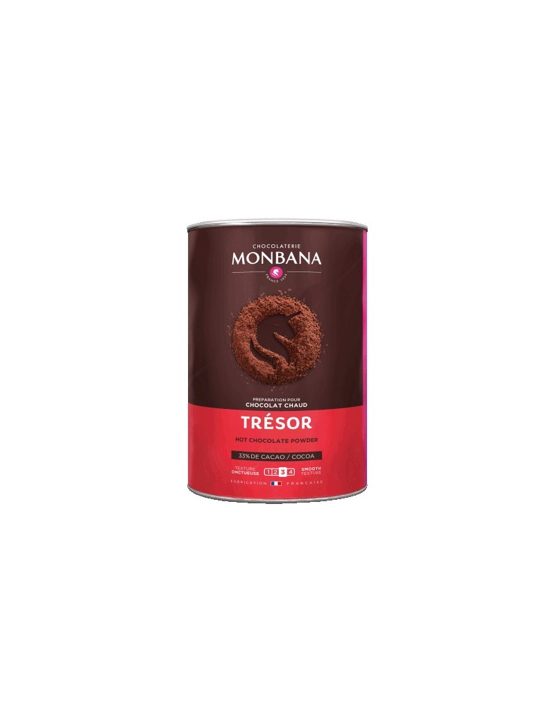 Chocolat en poudre onctueux "Trésor de Chocolat" - Boîte 1 kg la brûlerie le Puy en Velay